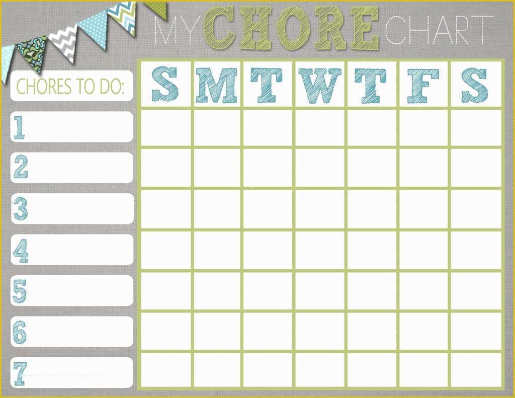 Free Daily Chore Chart Template Of Chore Charts