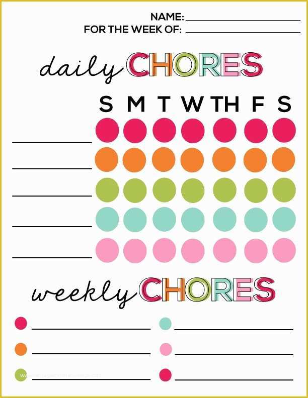 Free Daily Chore Chart Template Of Free Printable Daily Chore Chart Template Printable 360