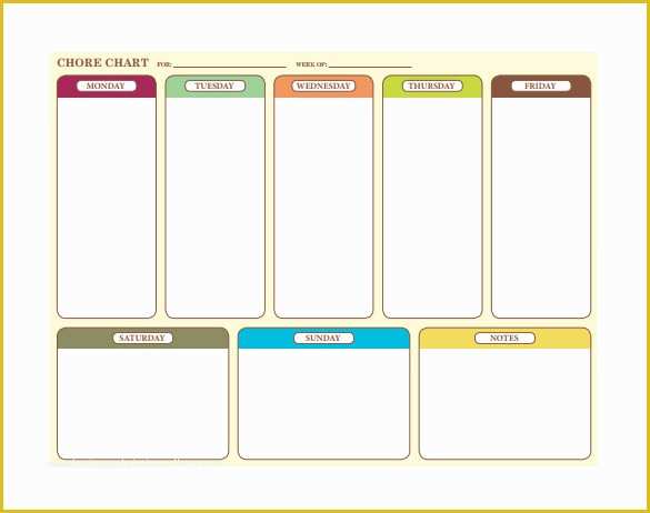 Free Daily Chore Chart Template Of Weekly Chore Chart Template 24 Free Word Excel Pdf