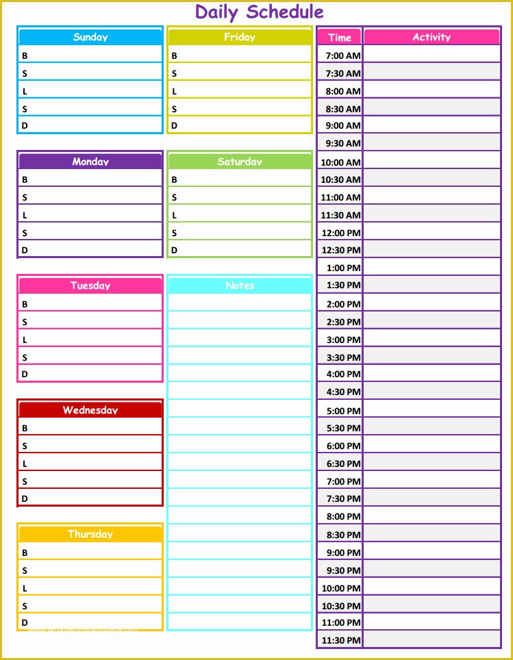 Free Daily Schedule Template Of 1 2 3 Neat &amp; Tidy Daily Schedule Free Printable