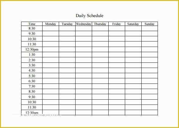 Free Daily Schedule Template Of 11 Daily Schedule Templates Doc Pdf