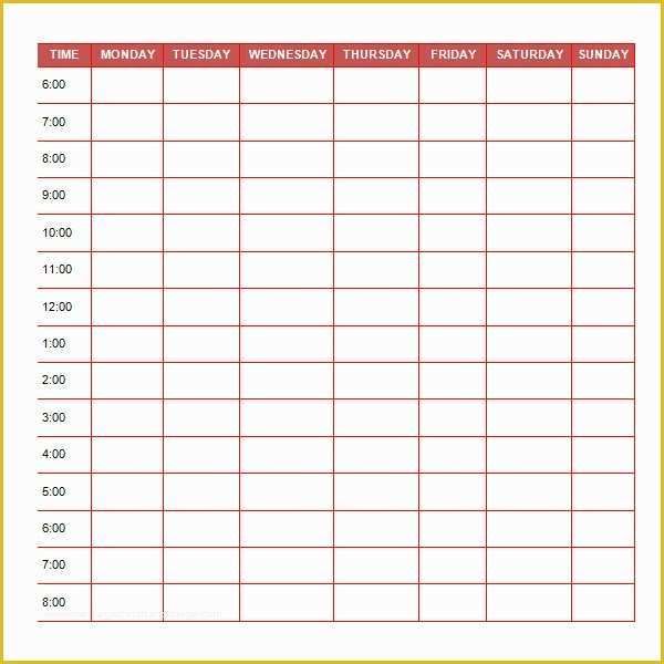 Free Daily Schedule Template Of 23 Printable Daily Schedule Templates Pdf Excel Word