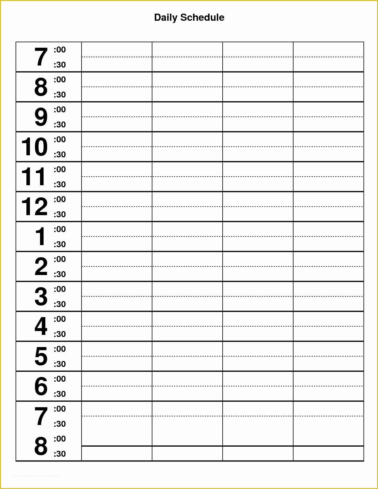 Free Daily Schedule Template Of 9 Best Of Daily Schedule Template Printable Free