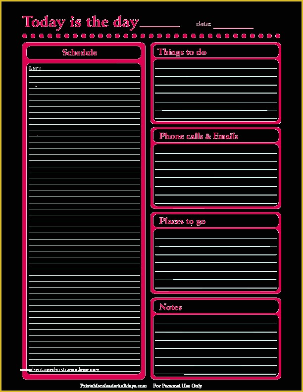 Free Daily Schedule Template Of Daily Planner Template Free Printable Daily Planner for