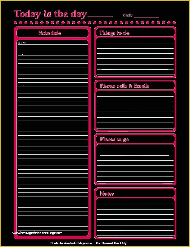 Free Daily Schedule Template Of Daily Planner Template Free Printable Daily Planner for