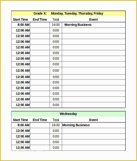 Free Daily Schedule Template Of Daily Schedule Template 37 Free Word Excel Pdf