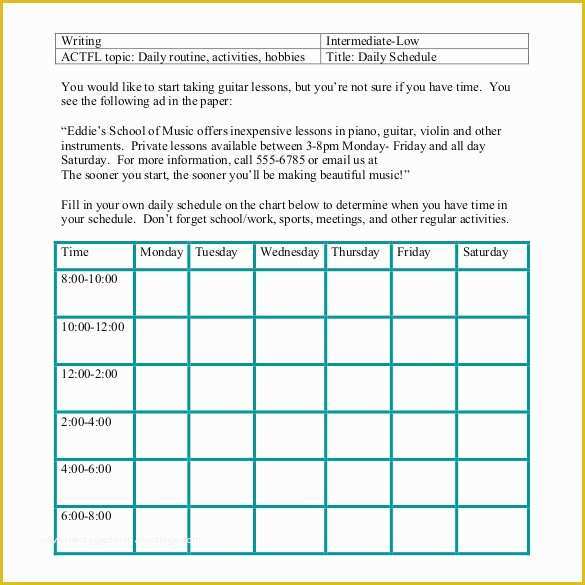 Free Daily Schedule Template Of Daily Schedule Template 37 Free Word Excel Pdf