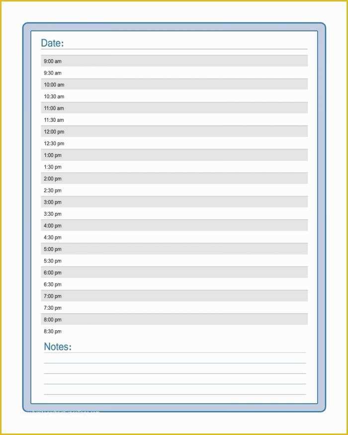 Free Daily Schedule Template Of Free Daily Printable Schedule Template