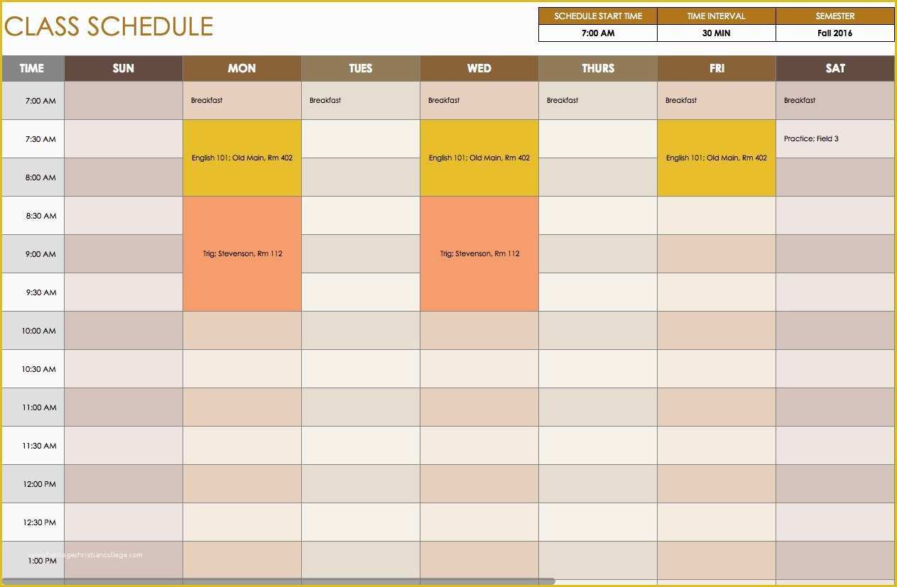 Free Daily Schedule Template Of Free Daily Schedule Templates for Excel Smartsheet