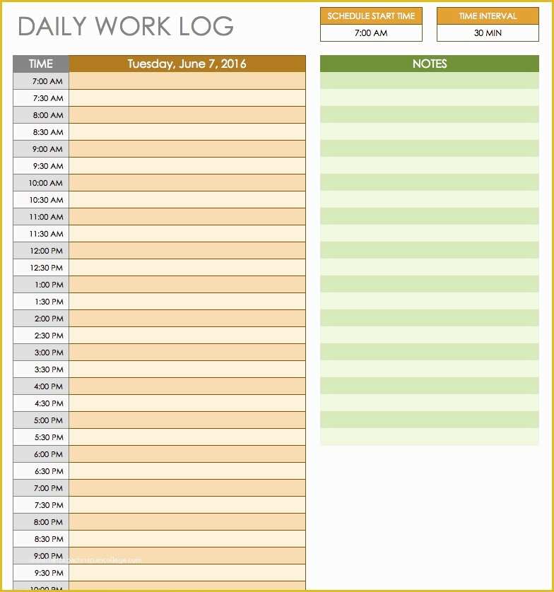 Free Daily Schedule Template Of Free Daily Schedule Templates for Excel Smartsheet