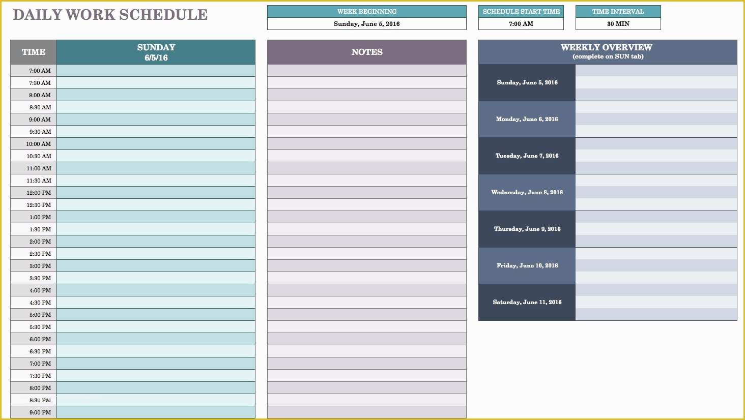 Free Daily Schedule Template Of Free Daily Schedule Templates for Excel Smartsheet