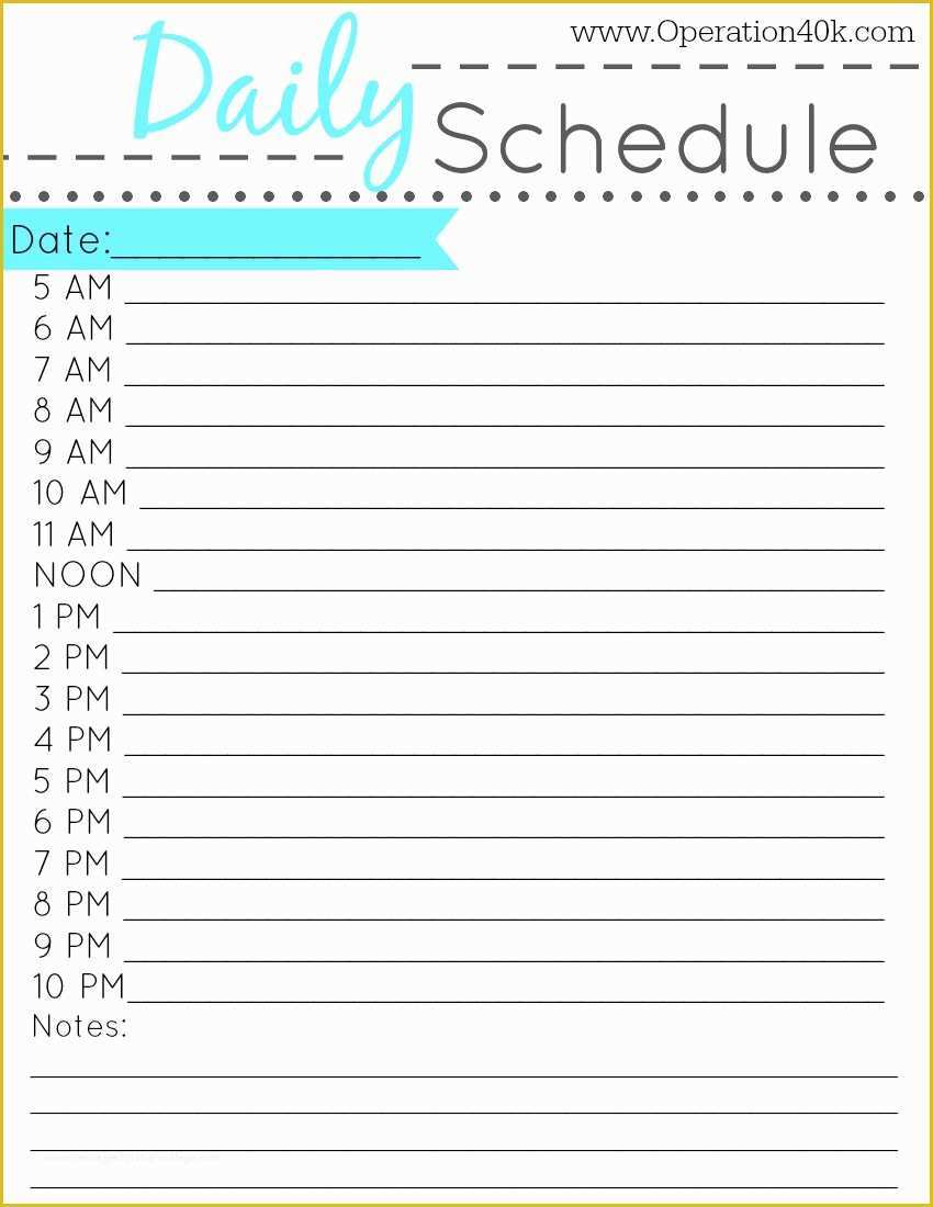 Free Daily Schedule Template Of Free Printable Daily Schedule Tips