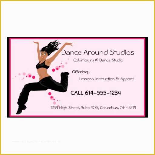 Free Dance Studio Business Plan Template Of Dancer or Dance Studio Business Cards