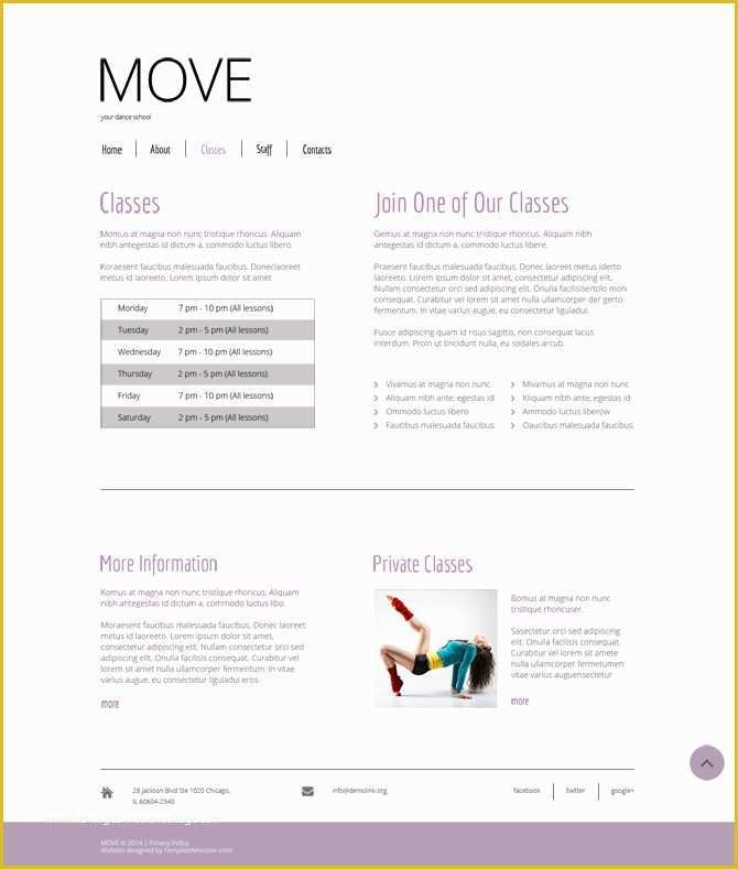 Free Dance Studio Business Plan Template Of Free HTML5 Template for Dance Studio Turn Your Passion