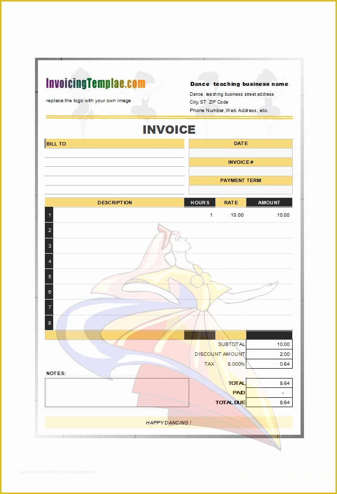 Free Dance Studio Business Plan Template Of Free Invoice Template for Hours Worked 20 Results Found