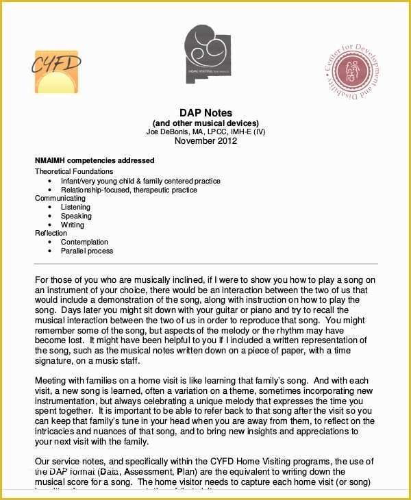 Free Dap Note Template Of 6 Sample Dap Notes – Pdf Doc