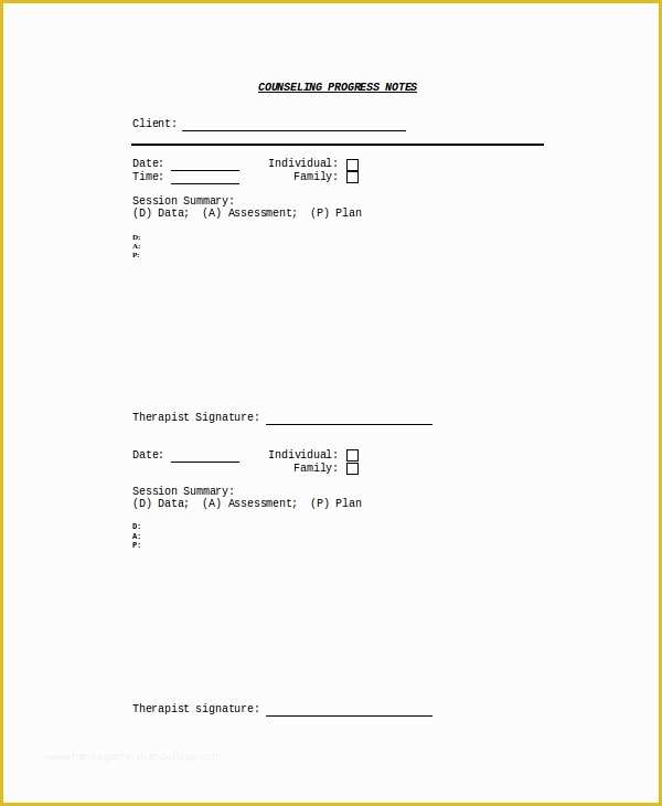 Free Dap Note Template Of Counseling Progress Note Template Fast android