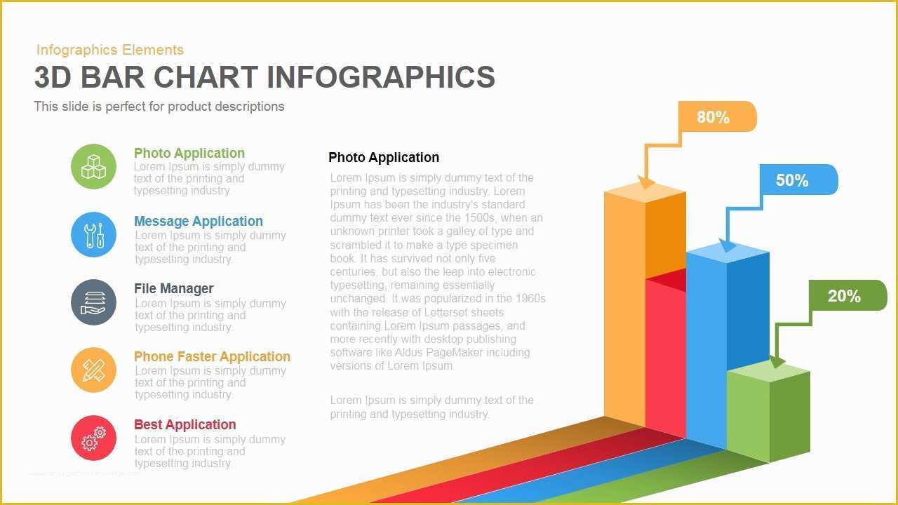 Free Data Chart Templates Of 3d Bar Chart Powerpoint Template and Keynote Slide