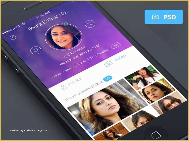 Free Dating App Template Of Dating App Profile Free Psd by Sumit Chakraborty