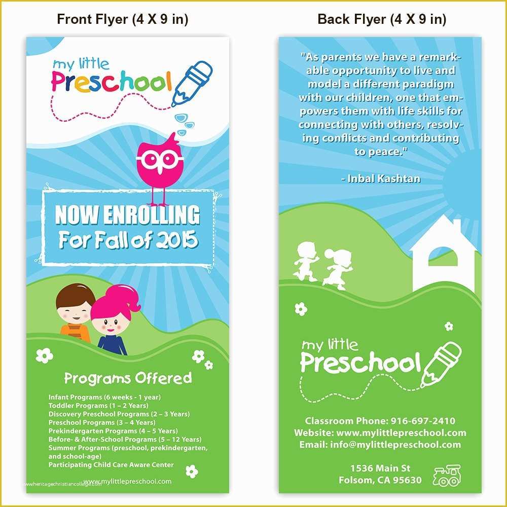Free Daycare Flyer Templates Of 16 Preschool Flyer Designs & Examples – Psd Ai