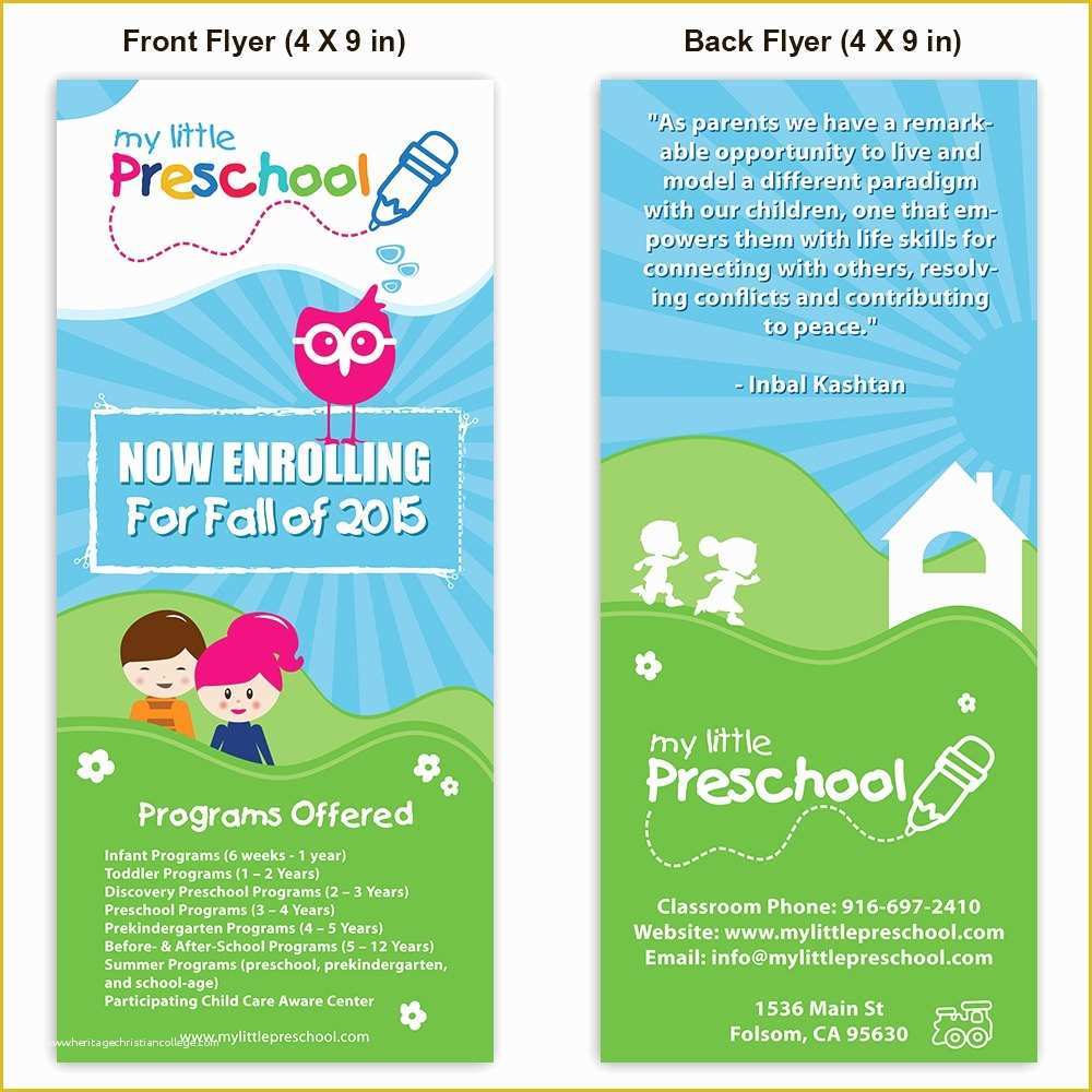 Free Daycare Flyer Templates Of 16 Preschool Flyer Designs &amp; Examples – Psd Ai