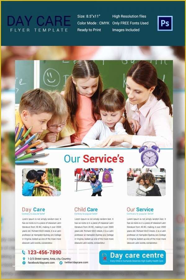 Free Daycare Flyer Templates Of Daycare Flyer Template 27 Free Psd Ai Vector Eps