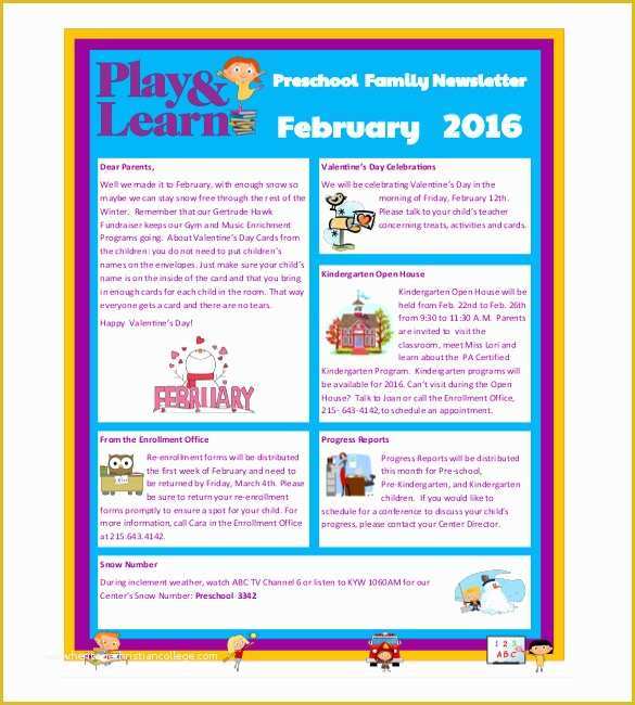 Free Daycare Templates Of 10 Preschool Newsletter Templates – Free Sample Example