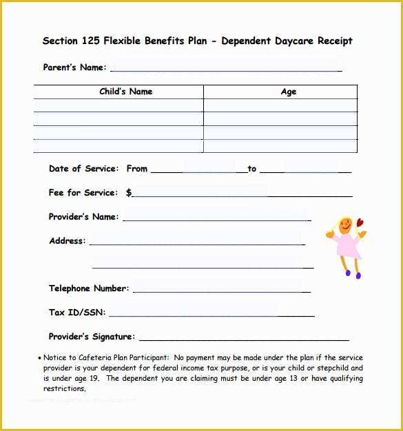 Free Daycare Templates Of 21 Daycare Receipt Templates Pdf Doc