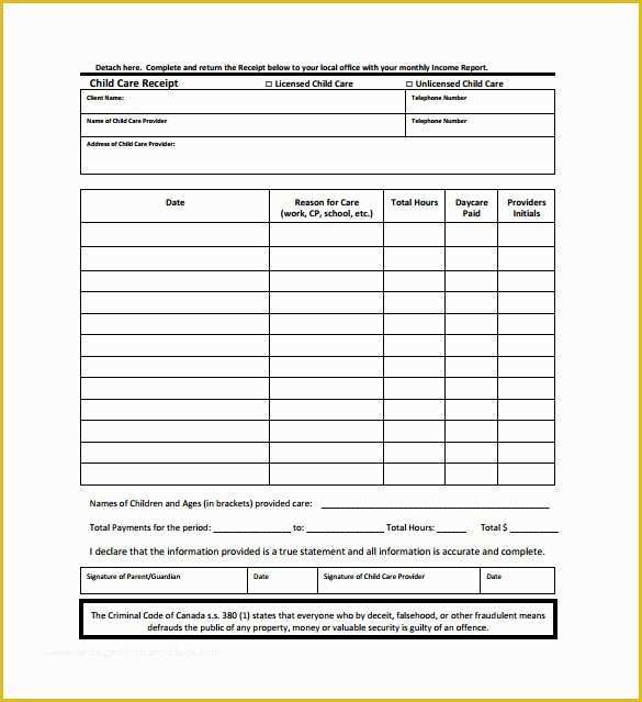 Free Daycare Templates Of 24 Daycare Receipt Templates Pdf Doc