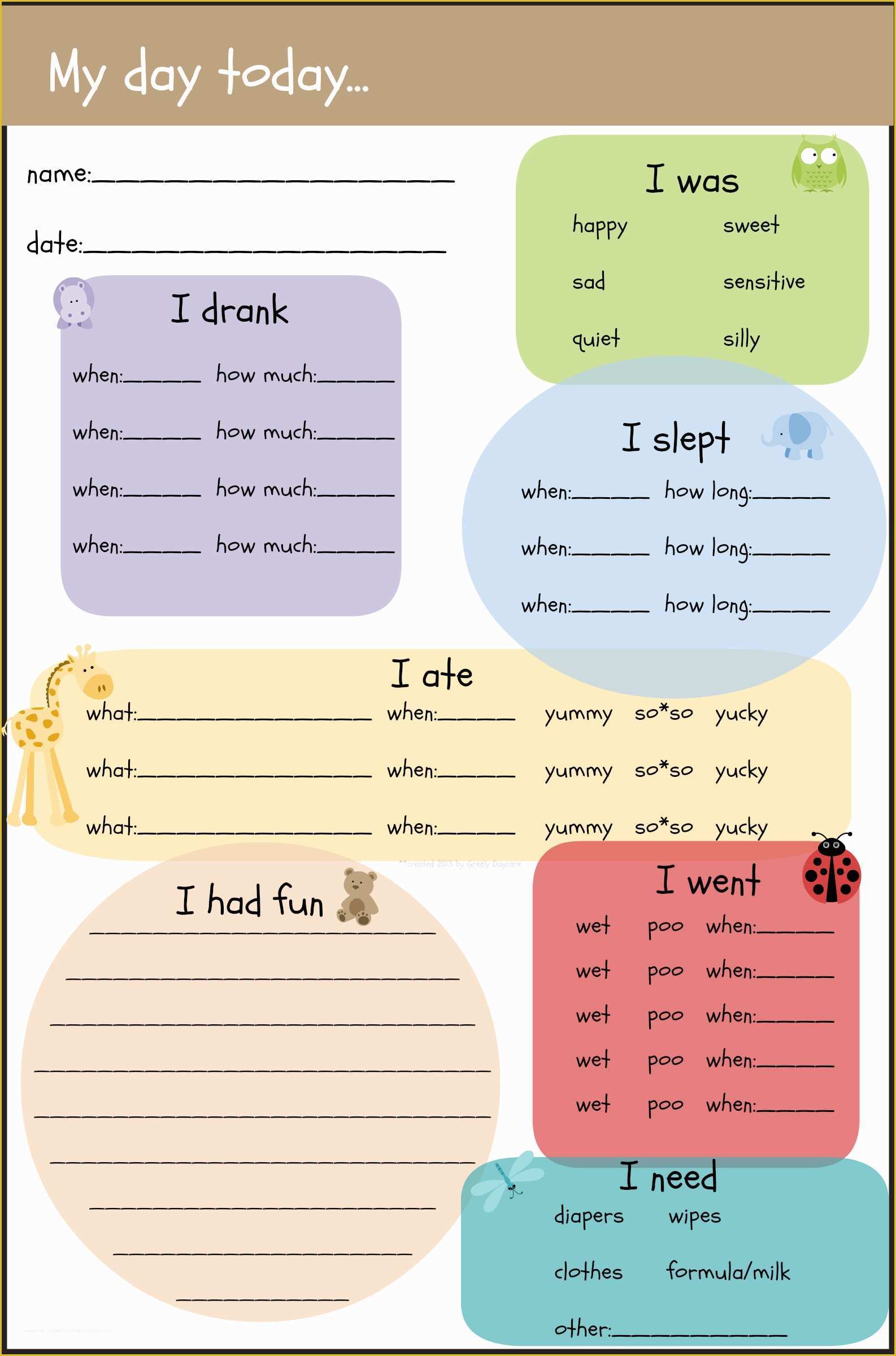 Free Daycare Templates Of Infant Feeding Guidelines