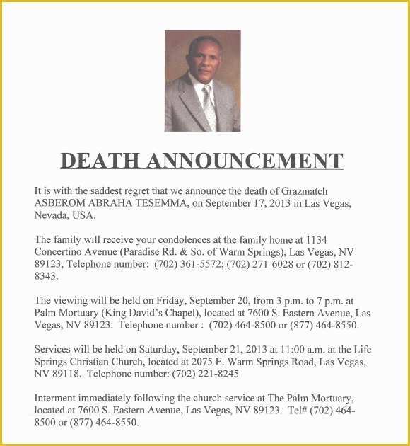 Free Death Announcement Card Templates Of 11 Death Notice Samples