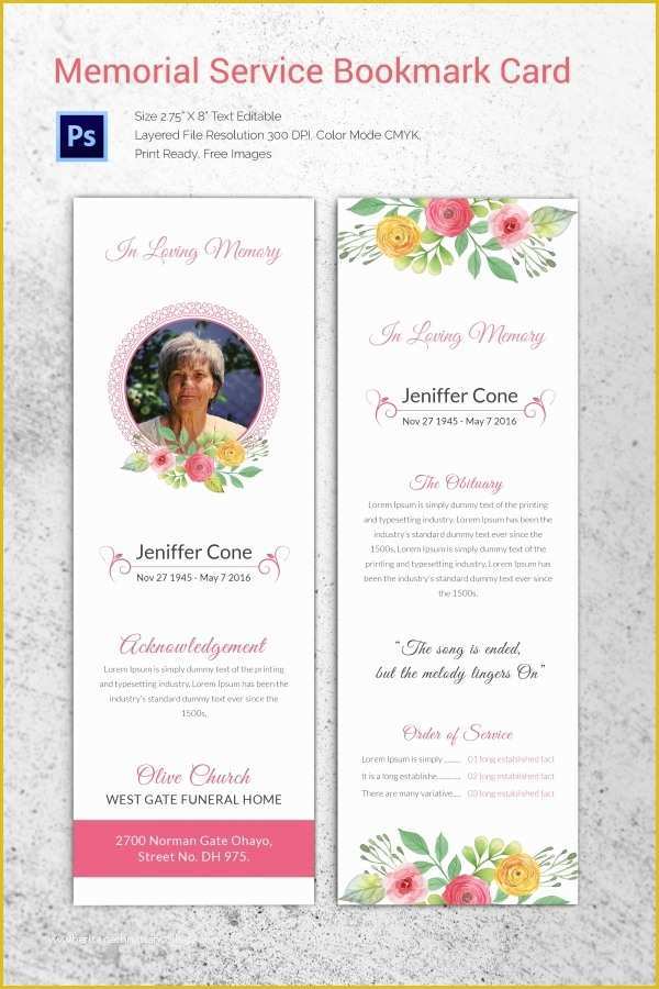 Free Death Announcement Card Templates Of 20 Funeral Program Templates – Free Word Excel Pdf Psd