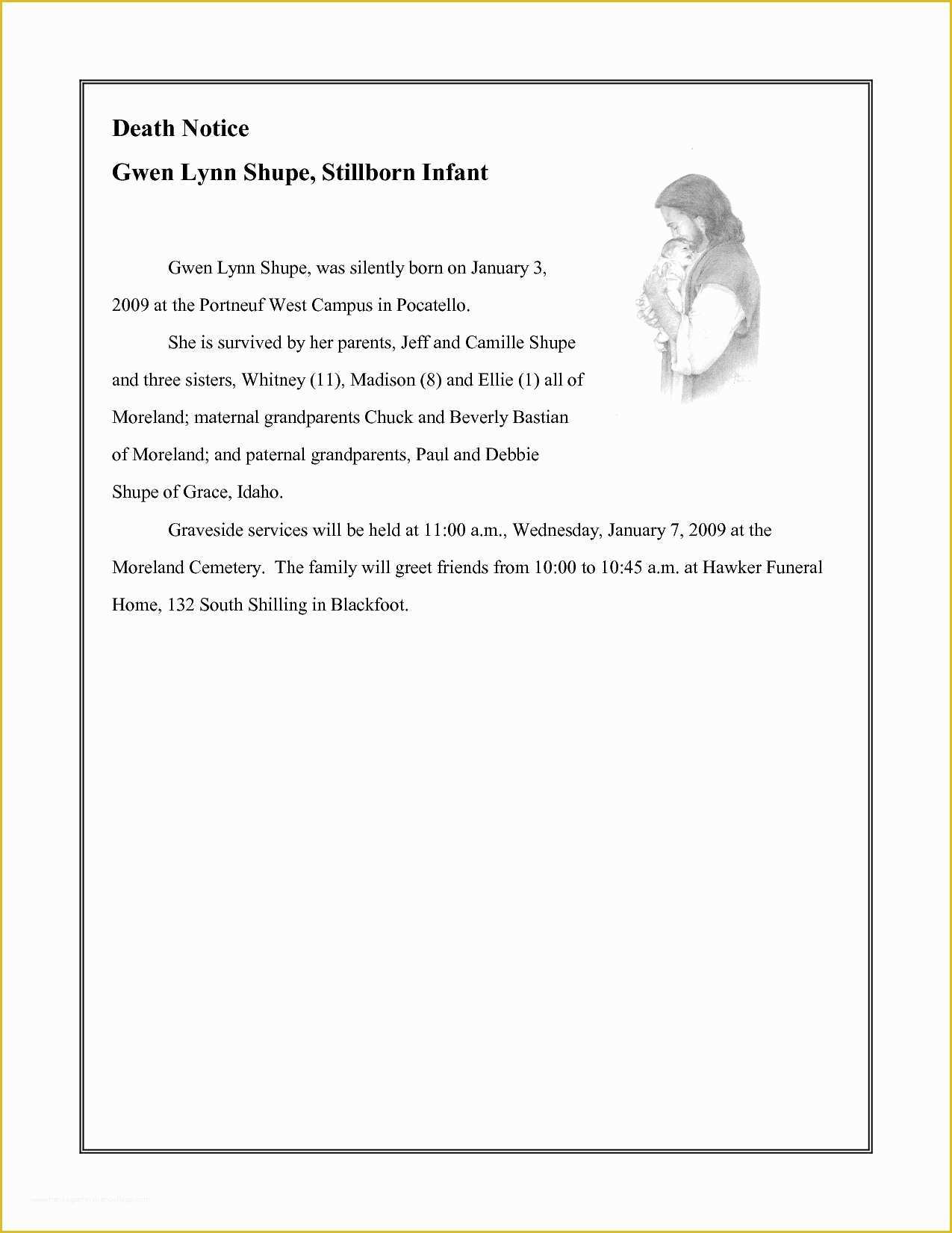 Free Death Announcement Card Templates Of Best Death Announcement Cards Free Tim Lange