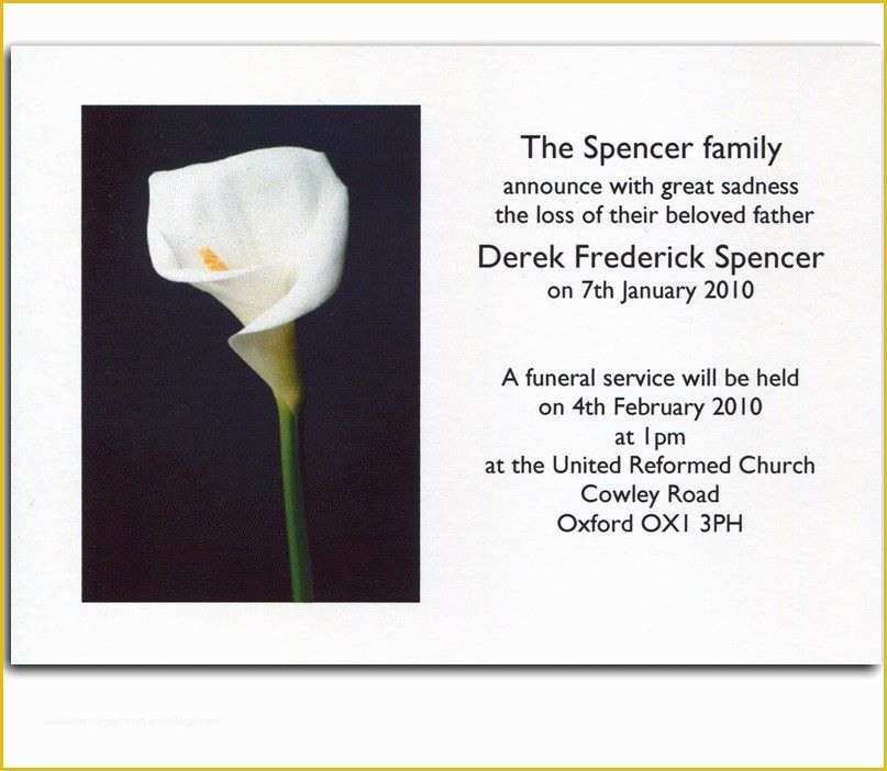 Free Death Announcement Card Templates Of [funeral Notification Cards Funeral Announcement Template