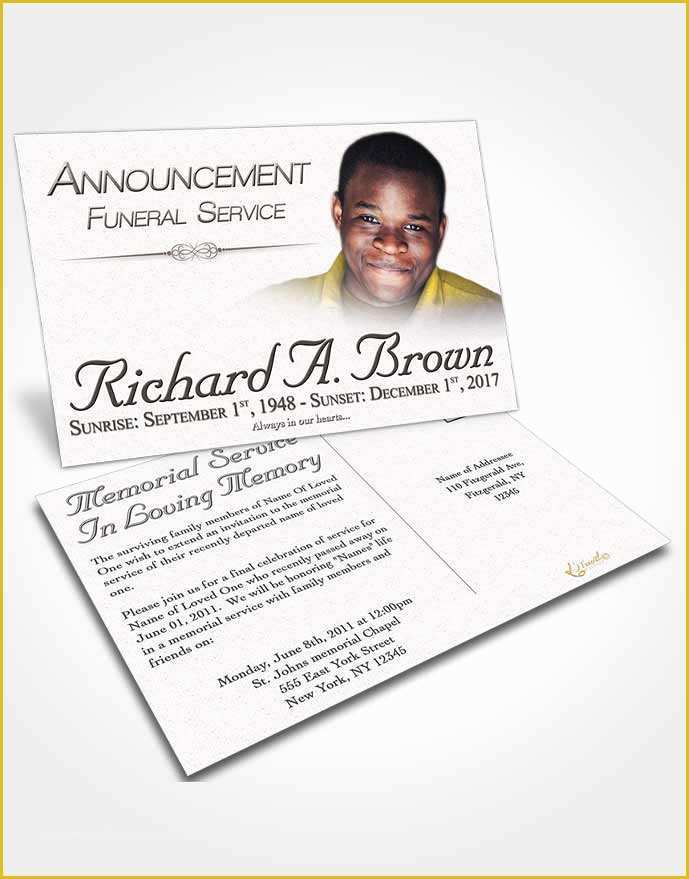 Free Death Announcement Card Templates Of Obituary Template Trifold Brochure Free Bliss • Funeralparlour