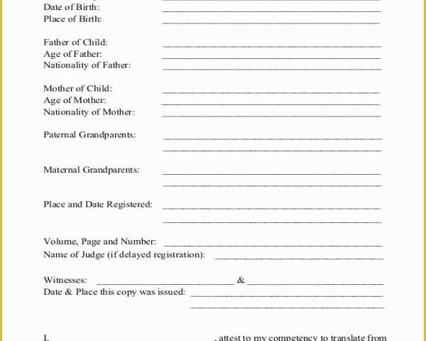 Free Death Certificate Translation Template Of Certificate form Templates