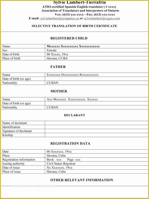 Free Death Certificate Translation Template Of Death Certificate Translation Template Spanish to English