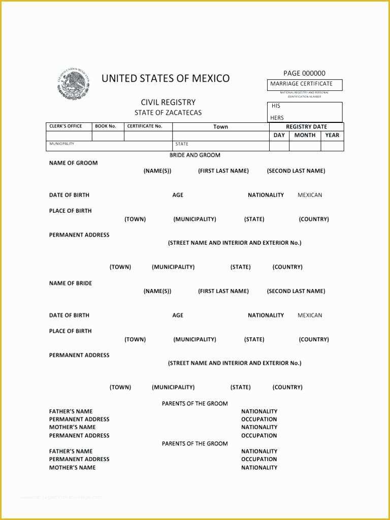 Free Death Certificate Translation Template Of Mexican Divorce Certificate Translation Template Marriage