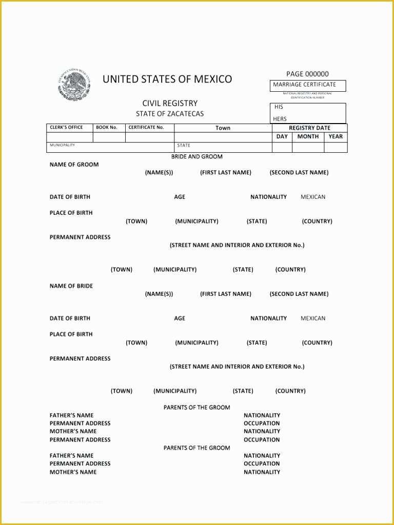 Death Certificate Translation Form