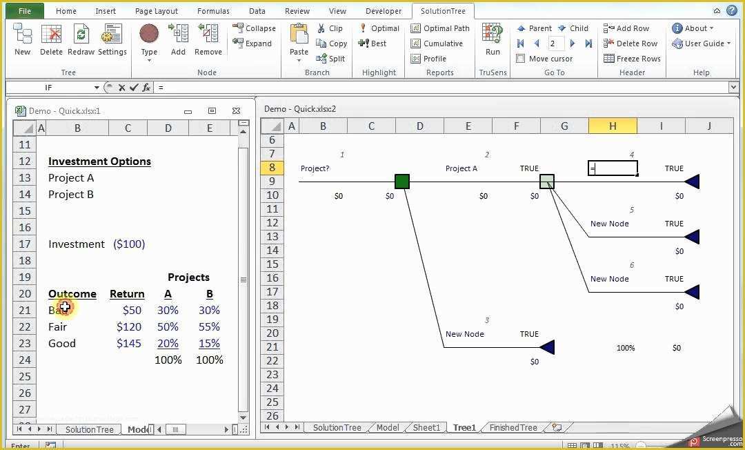 Free Decision Tree Template Excel Of Excel Decision Tree Example solutiontree 4 0