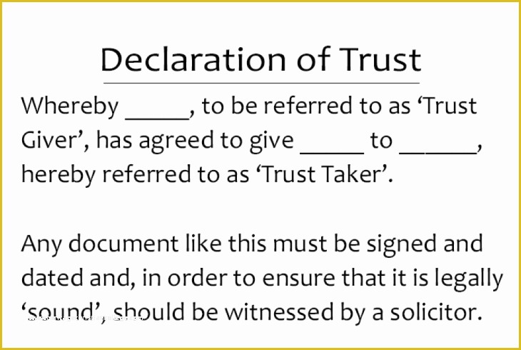 Free Declaration Of Trust Template Of Beneficial Ownership Vs Legal Ownership