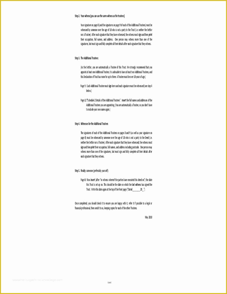 Free Declaration Of Trust Template Of Declaration Of Trust Free Download