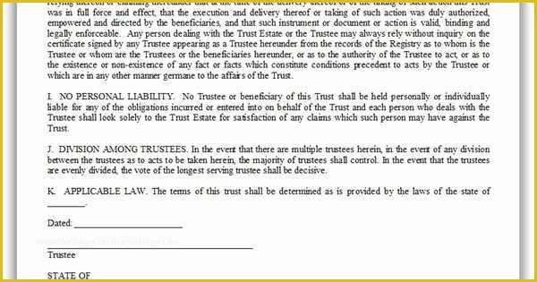 Free Declaration Of Trust Template Of Free Printable Declaration Nominee Trust