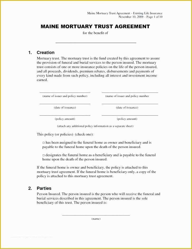 Free Declaration Of Trust Template Of Trust Template Living Trust Template Free Best