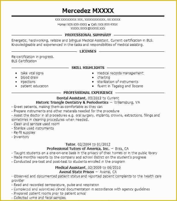 Free Dental Resume Templates Of 26 Dental assistant Resume Sample New Template