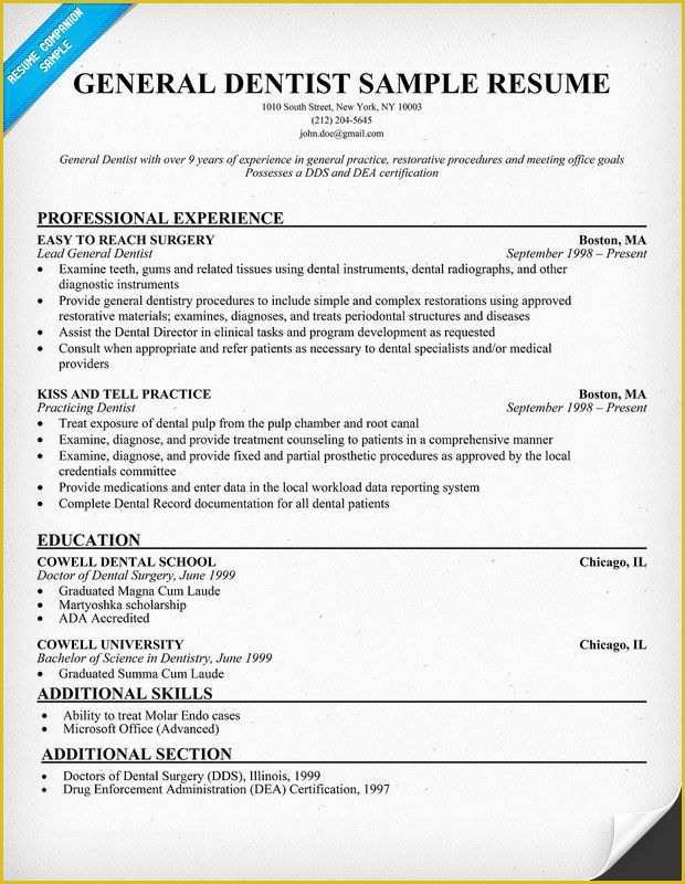 Free Dental Resume Templates Of Best Letter Samples Dentist Resume