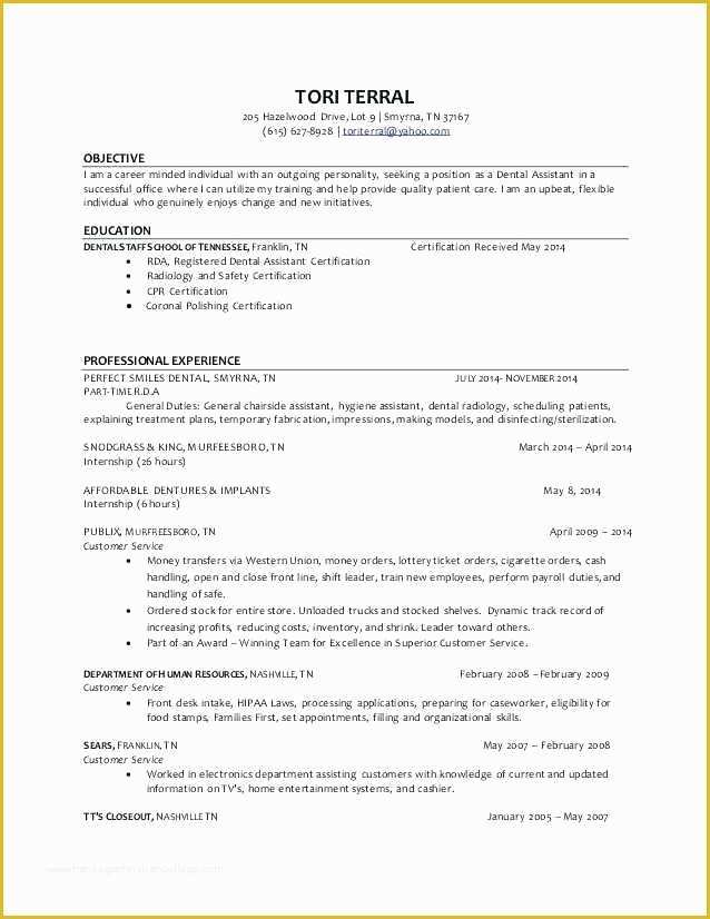 Free Dental Resume Templates Of Dental assistant Resumes Template – eventbuddy