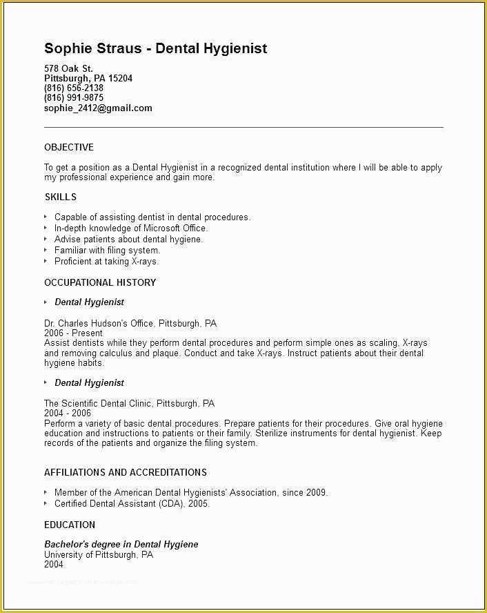 Free Dental Resume Templates Of Sample Resumes for Dental assistants Cover Letter Dental