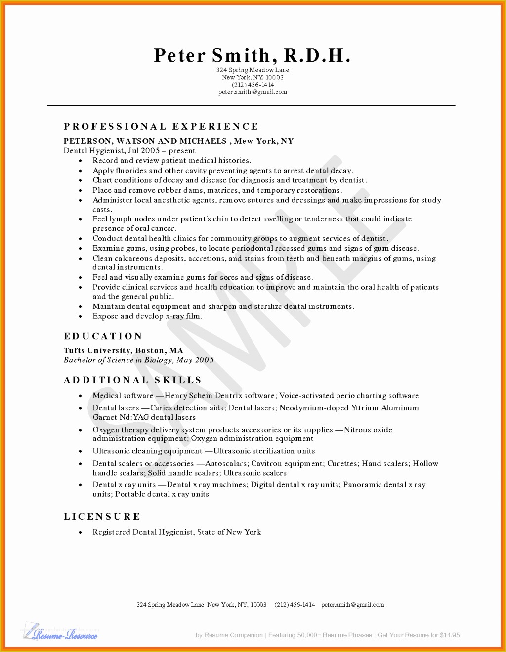 Free Dental Resume Templates Of Skills for Dental Hygiene Resume Examples for Students Tag