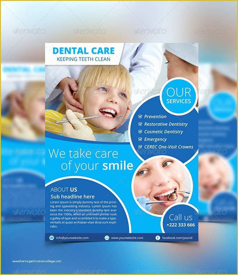 Free Dental Templates Of Dental Flyer by Pixeldesigners